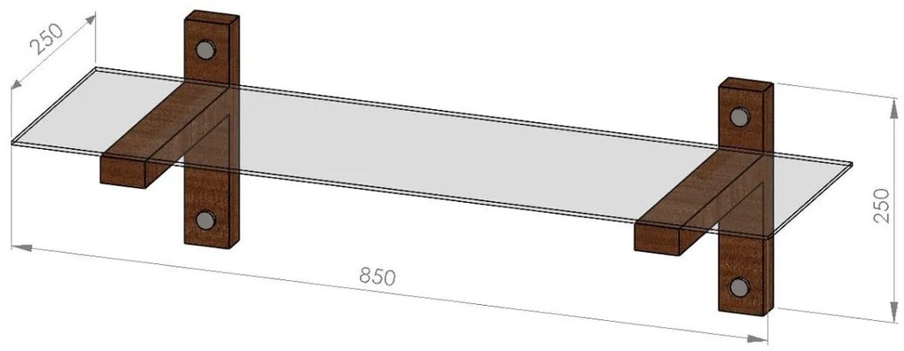 Prateleira de Parede R100 – Nogueira – 85x25x25 cm