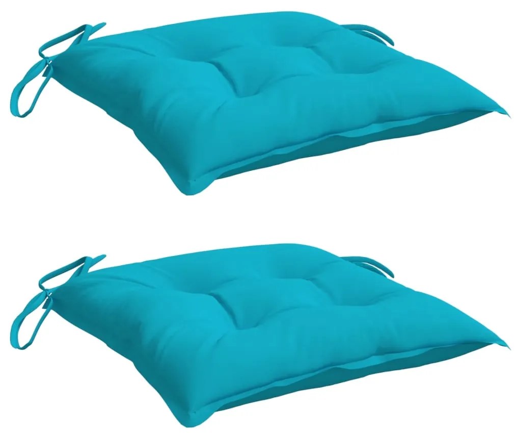Almofadões de cadeira 2 pcs 50x50x7 cm tecido oxford turquesa