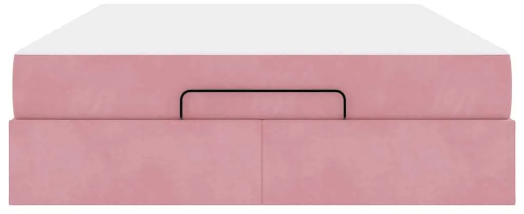 Estrutura da Cama Outros Rosa 140 x 200 cm Veludo
