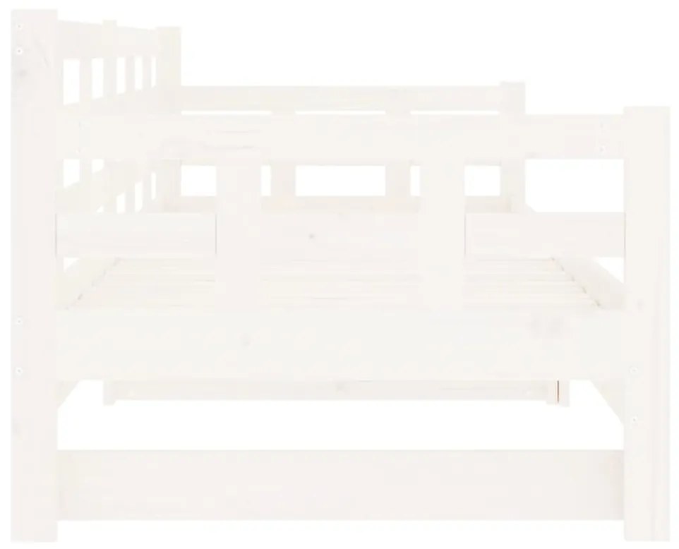 Estrutura sofá-cama de puxar 2x(80x200) cm pinho maciço branco