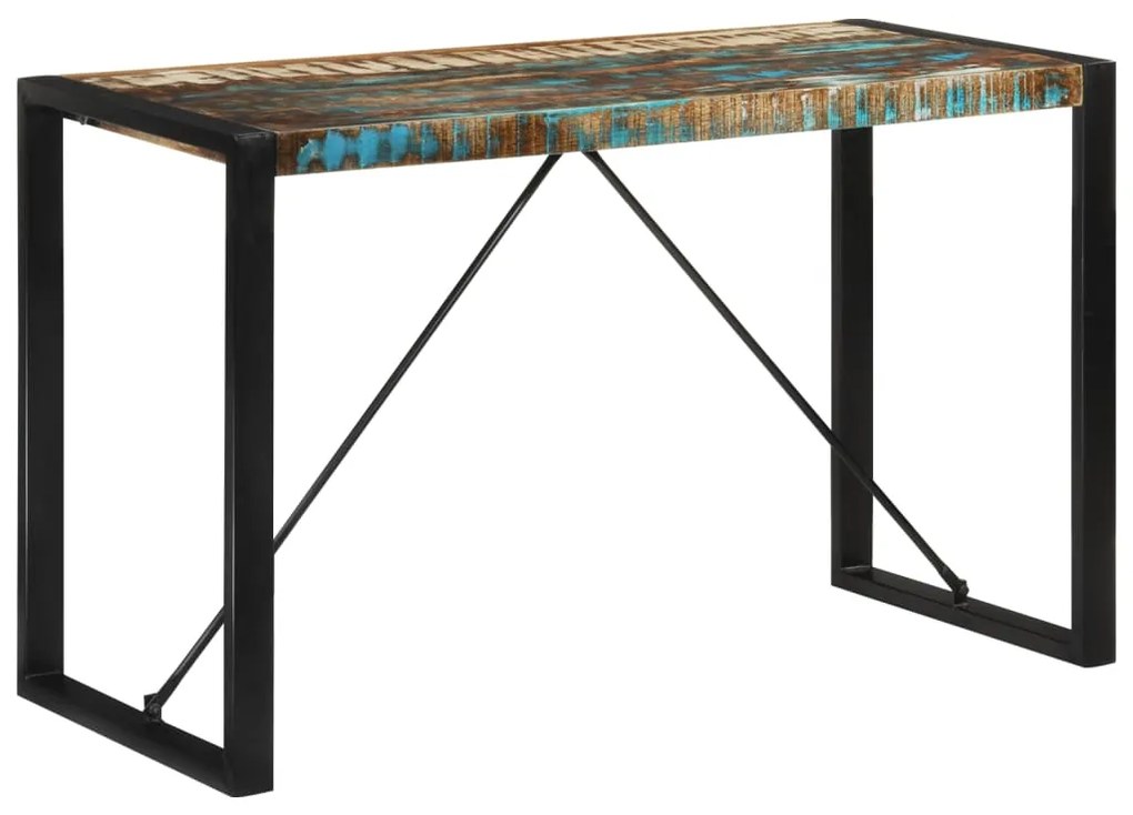 Mesa de jantar 120x55x76 cm madeira recuperada maciça