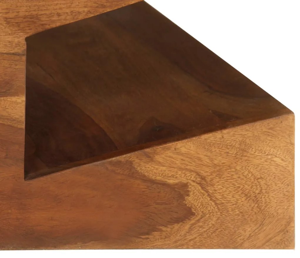 Mesa de centro em madeira de sheesham maciça 90x60x30 cm