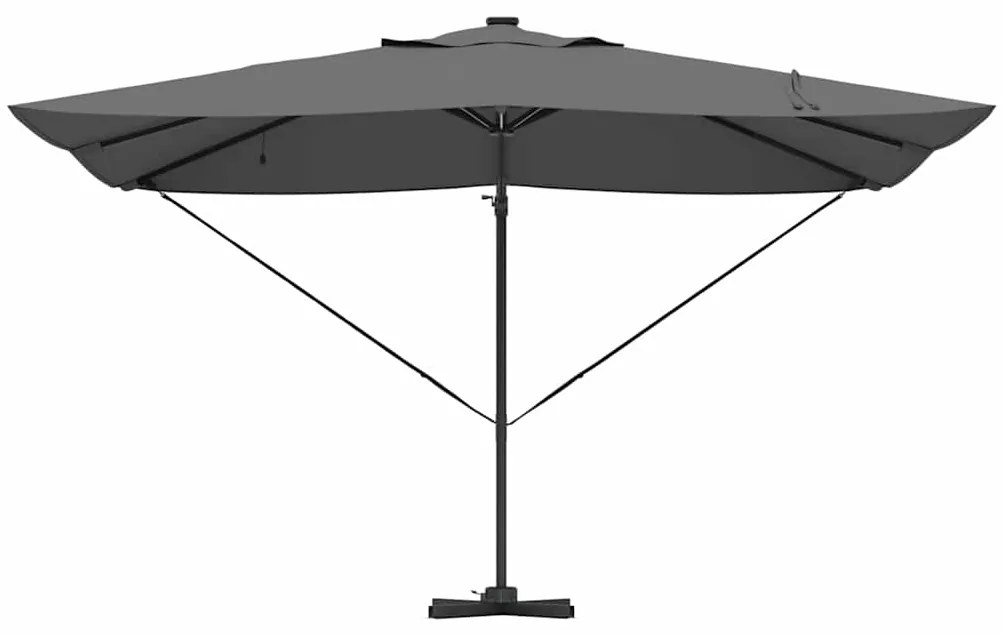 Parasol Cantilever Roma com LEDs Antracite 352x251x265 cm - Estrutura
