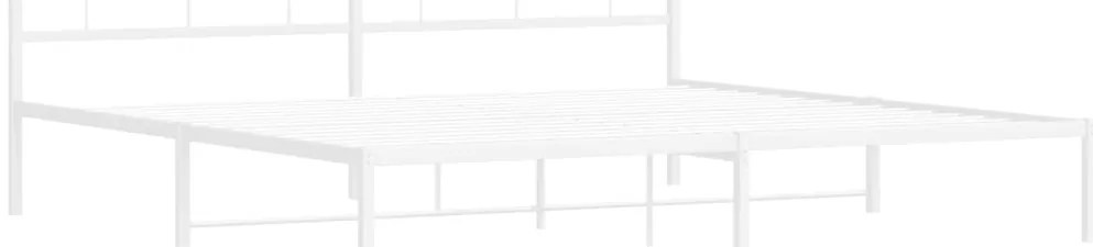 Estrutura de cama com cabeceira 193x203 cm metal branco