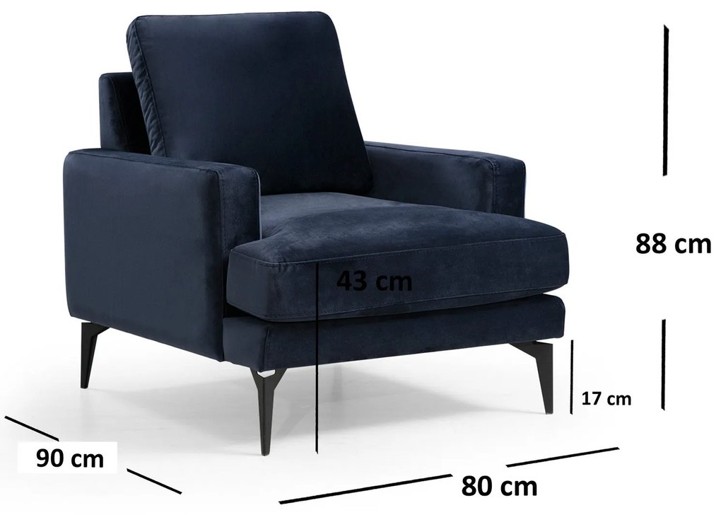 Cadeira Wing Papira – Azul Marinho – 80x90x88 cm