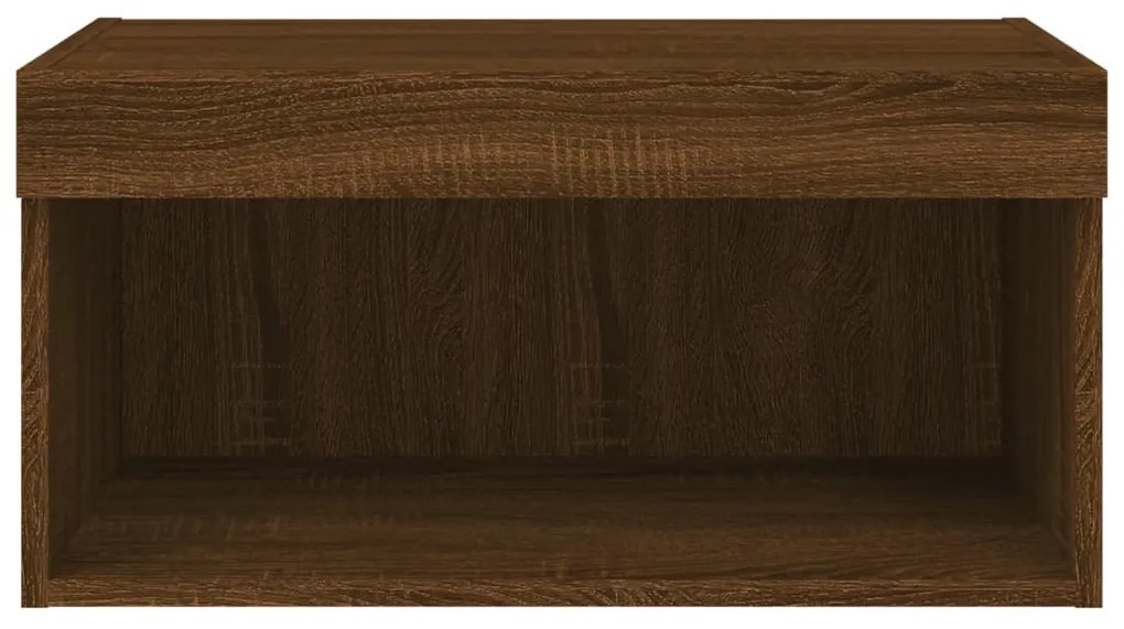 Móvel de TV com luzes LED 60x30x30 cm carvalho castanho