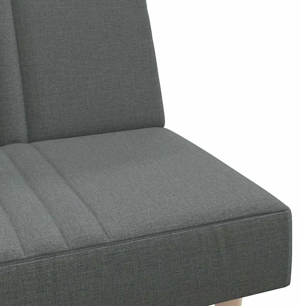 Sofá-cama tecido cinzento-escuro