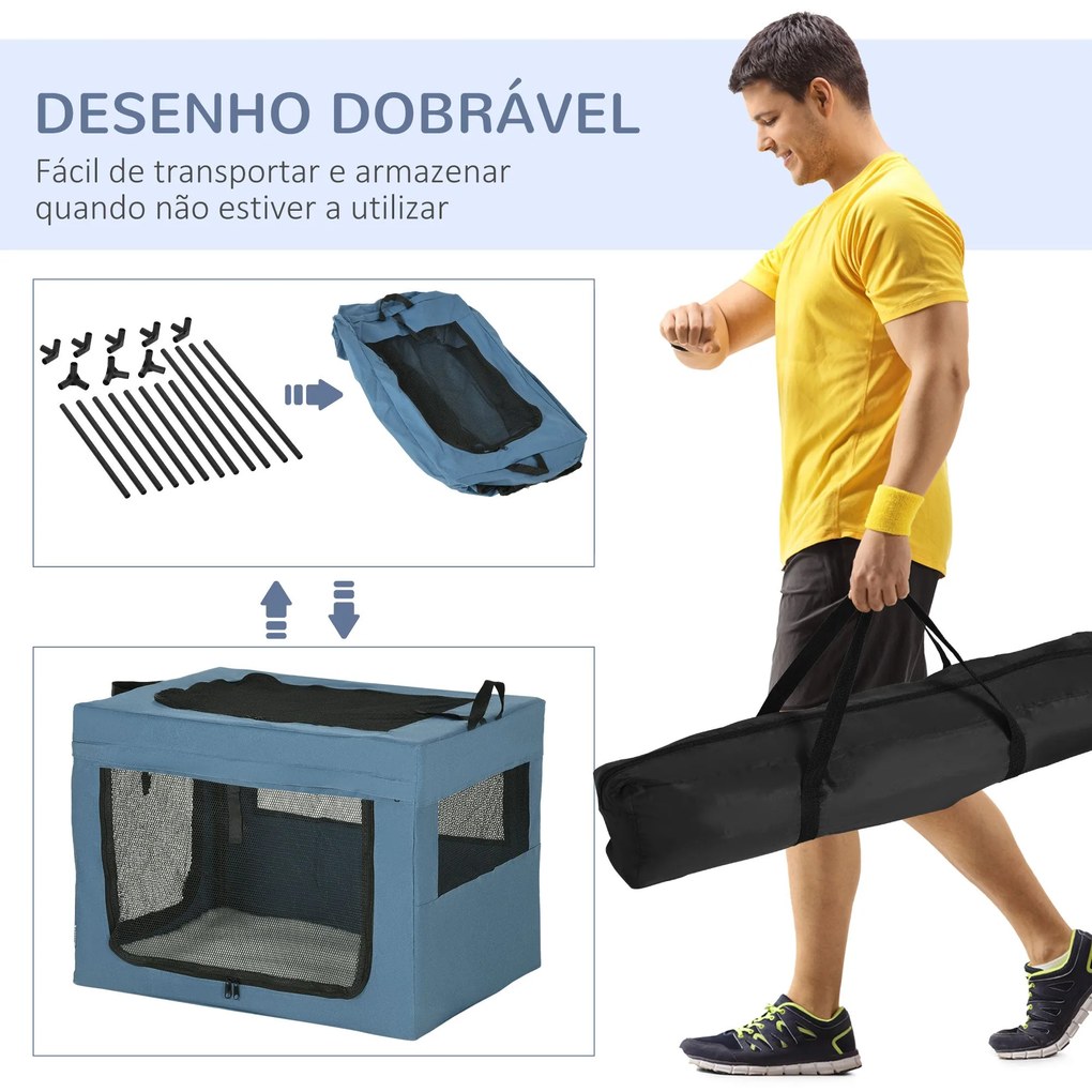 PawHut Transportadora para Cães e Gatos Bolsa Portátil e Dobrável para