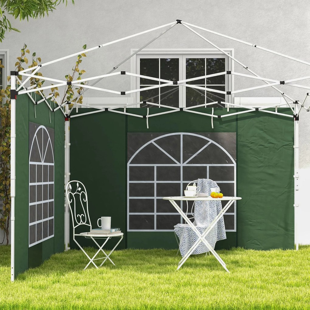 Paredes Laterais para Tenda de 2 Painéis 295x195 cm com Janela Enroláv