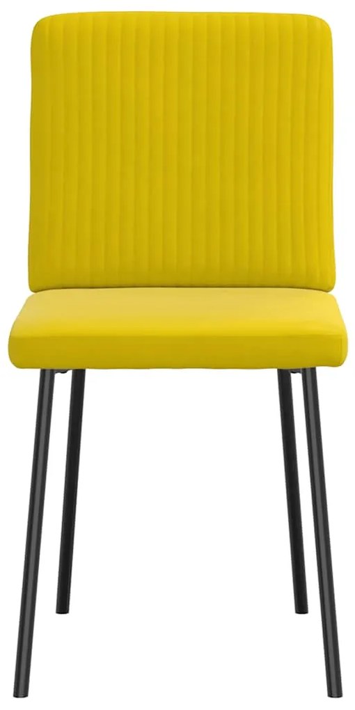Cadeiras de jantar 4 pcs veludo amarelo