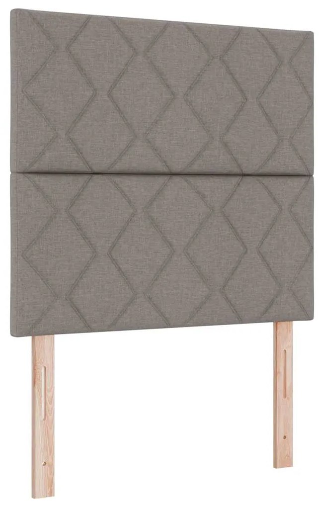 Cama Box Spring com Colchão e Banco Taupe 120x200 cm Tecido