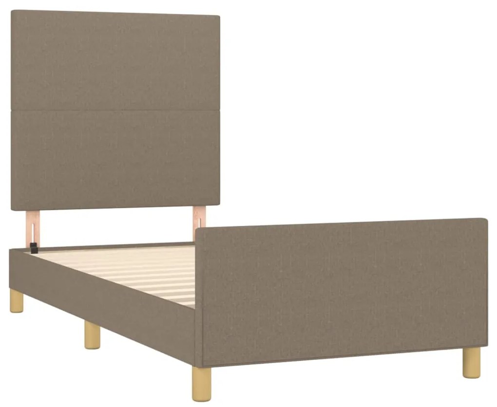 Estrutura cama sem colchão 90x200 cm tecido cinza-acastanhado