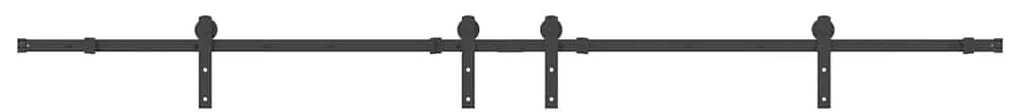 Kit de ferragens para porta deslizante 427 cm aço preto