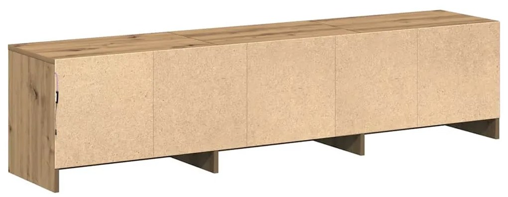 Gabinete de TV com LED Carvalho Artesanal 165x34x40 cm Madeira de Enge