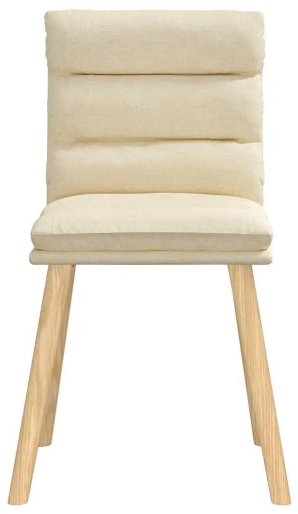 Cadeiras de jantar 4 pcs tecido cor creme
