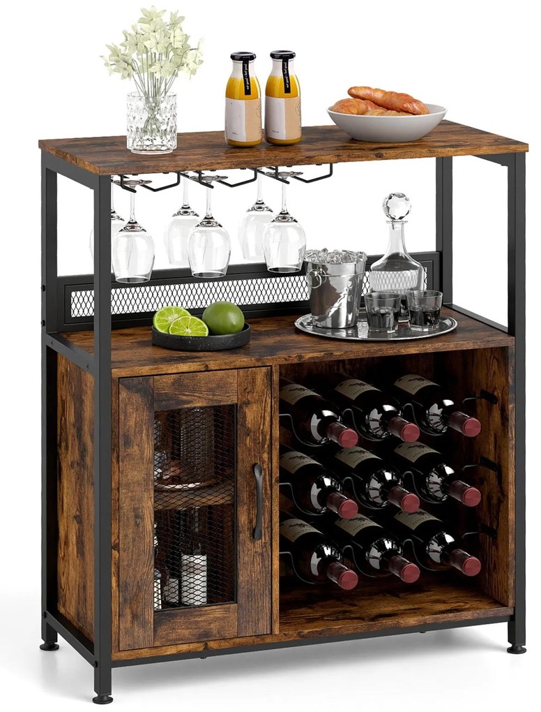 Suporte autônomo para armazenamento de bebidas e vinhos de 7 níveis