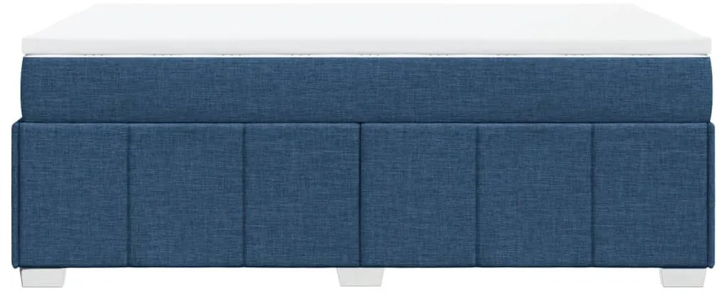 Cama boxspring com colchão 120x190 cm tecido azul