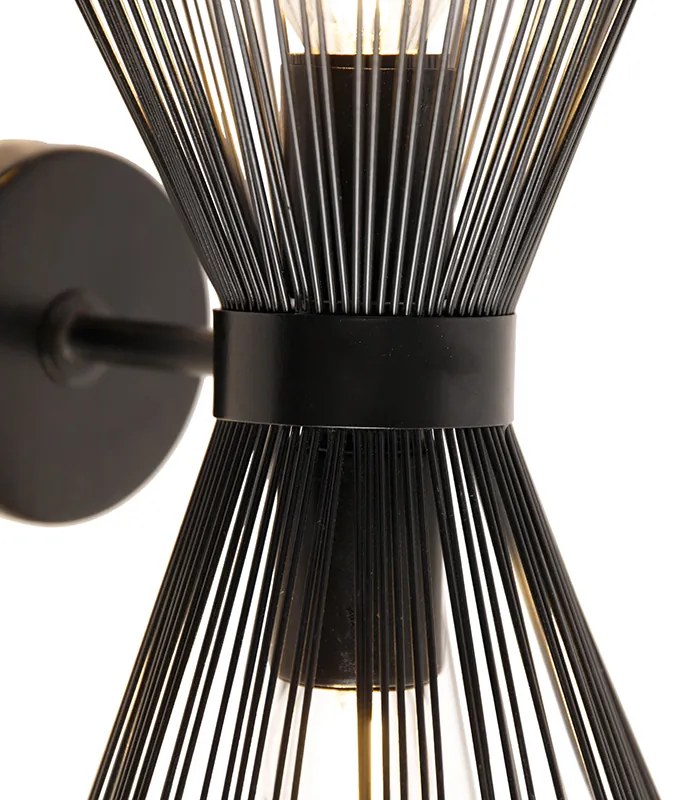 Candeeiro de parede Art Deco preto 2 luzes - Broom Art Deco