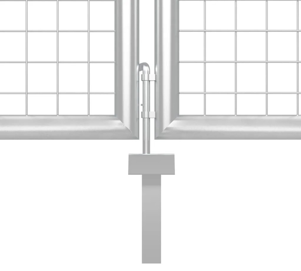 Portão de jardim 350x100 cm aço prateado