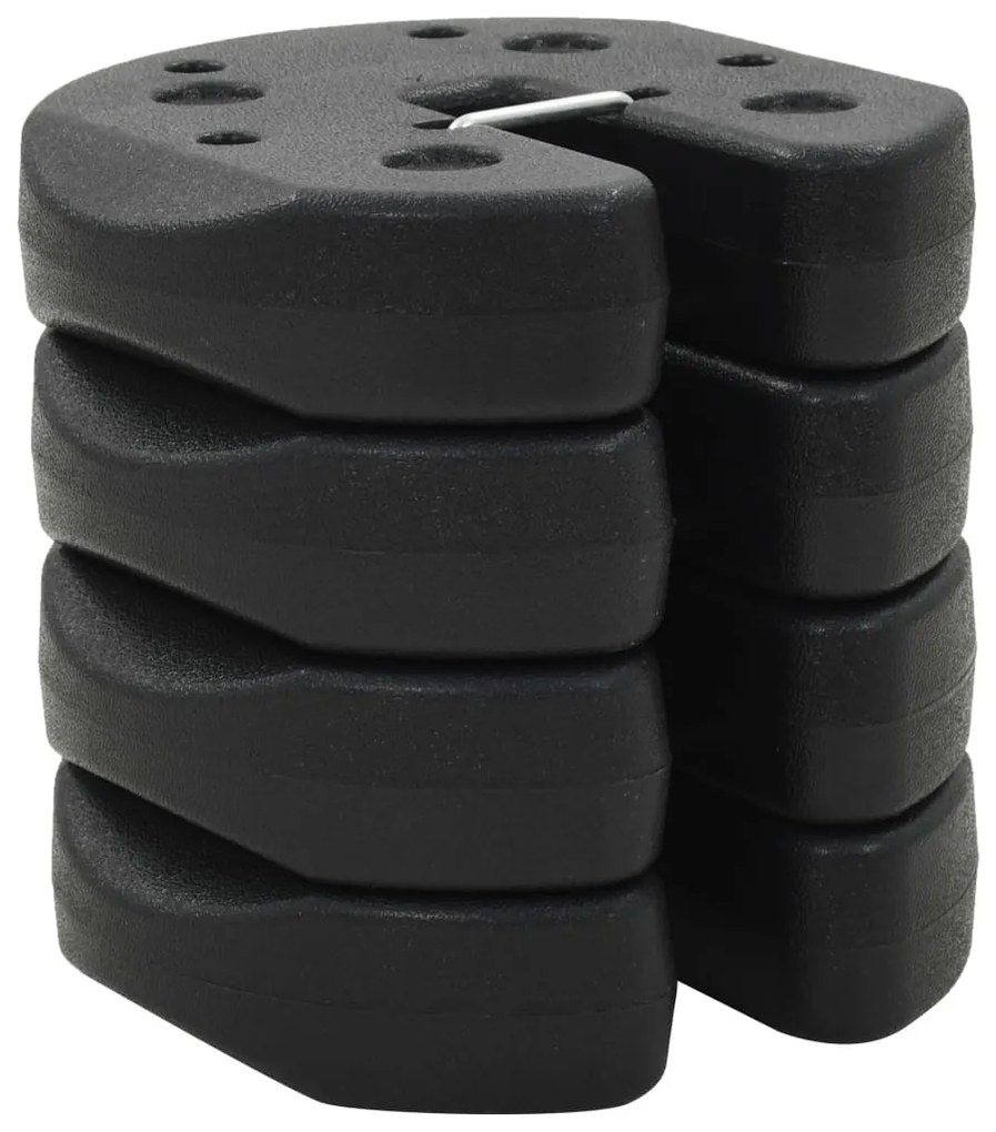 vidaXL Pesos para gazebo em cimento 4 pcs 220x50 mm preto