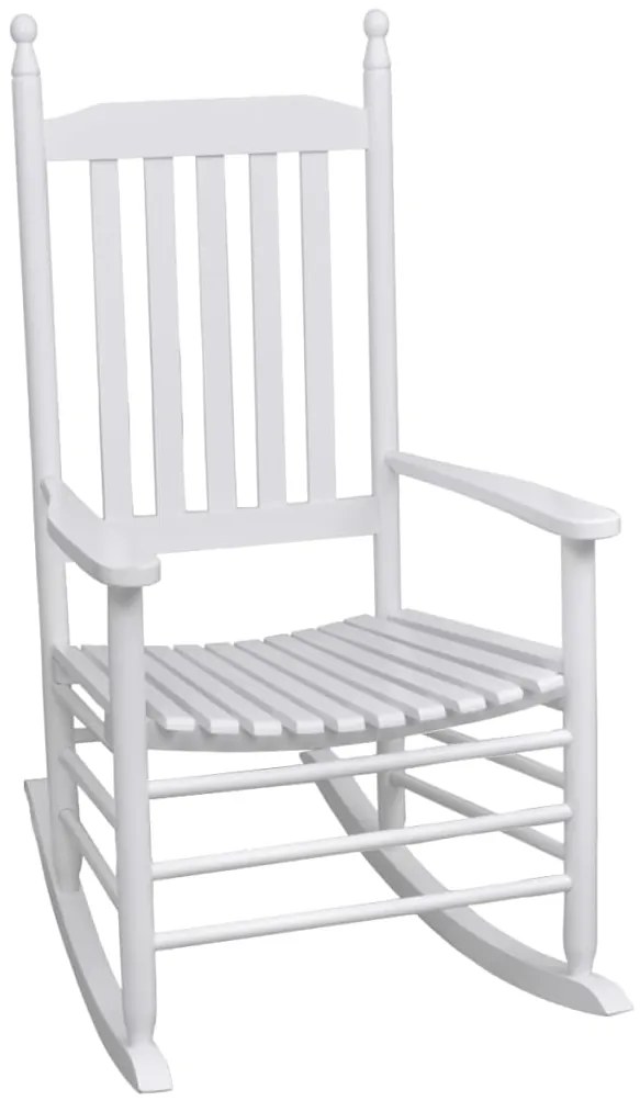 Cadeira de baloiço com assento curvo madeira branco