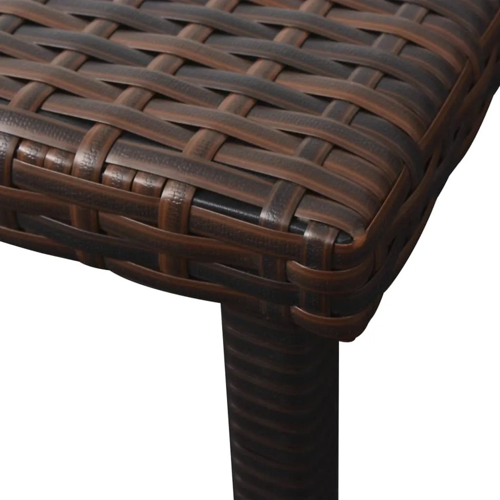 Espreguiçadeira com almofadão e mesa vime PE castanho