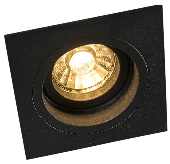 LED Foco embutido inteligente quadrado preto com Wi-Fi GU10 - Chuck Moderno