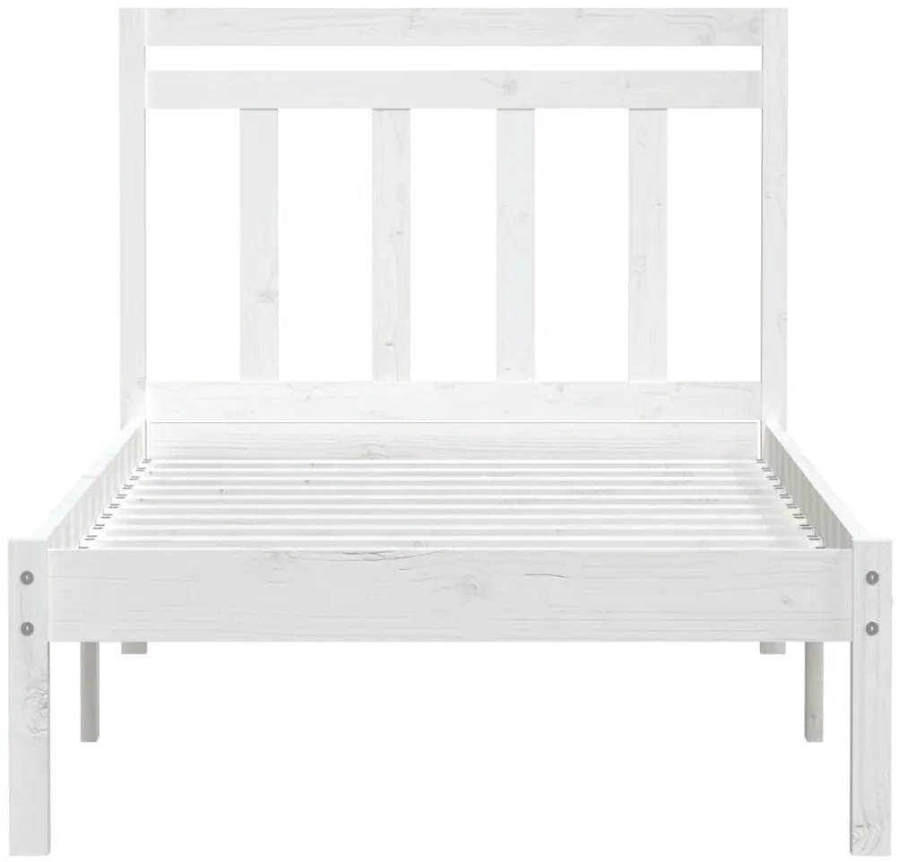 Estrutura de cama 90x200 cm pinho maciço branco