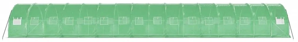 Estufa com estrutura de aço 48 m² 16x3x2 m verde