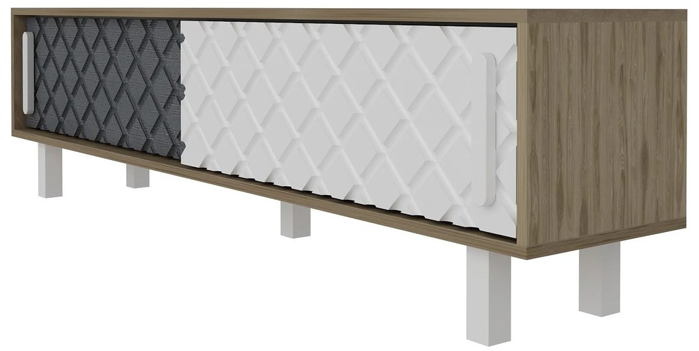 Móvel TV Rob – Carvalho/Branco/Antracite – 180x48,2x35 cm