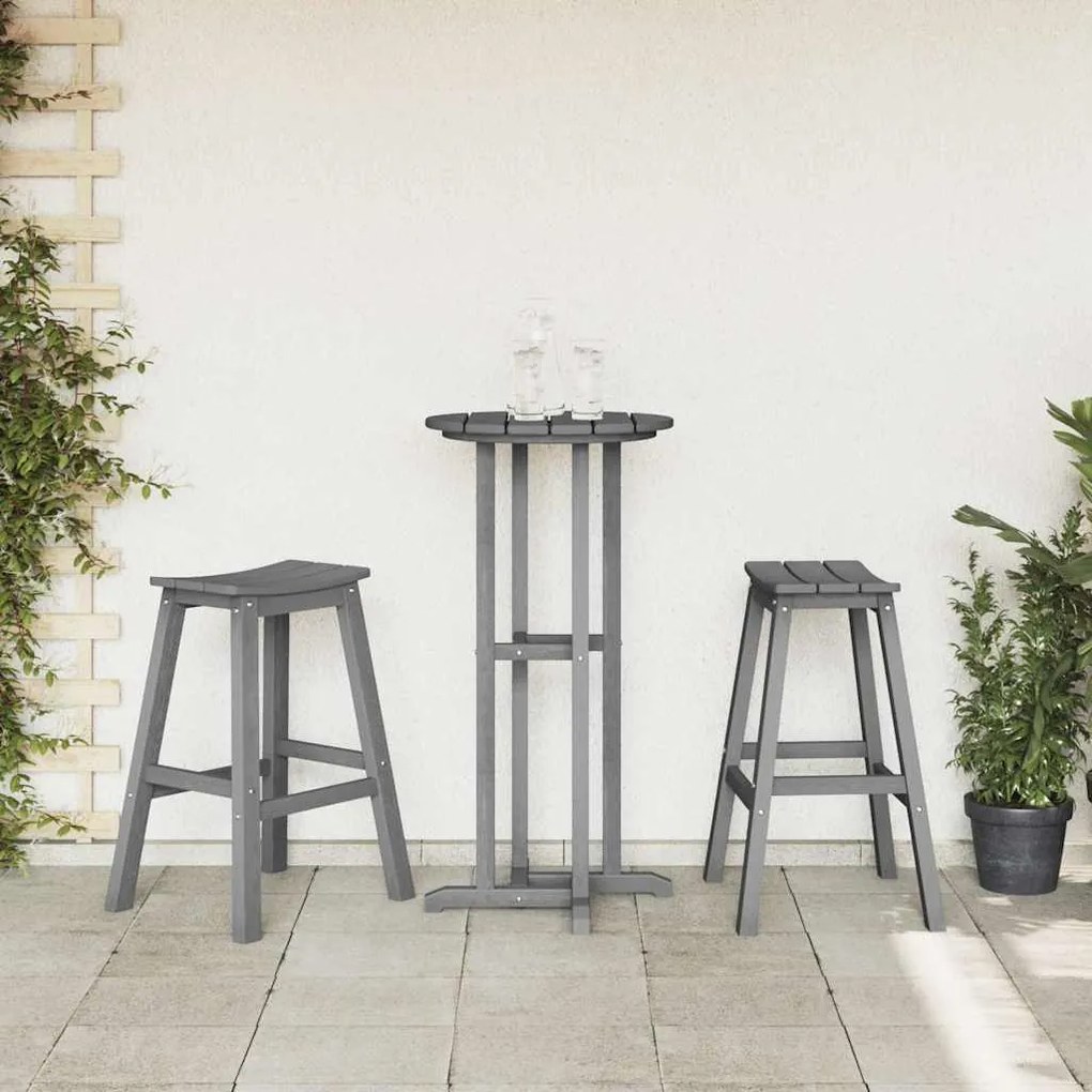 Banquetas 2 pcs Cinzento-Claro HDPE