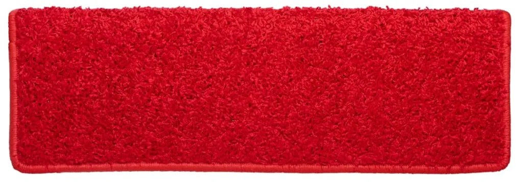 Tapetes de escadas 10 pcs 65x21x4 cm vermelho