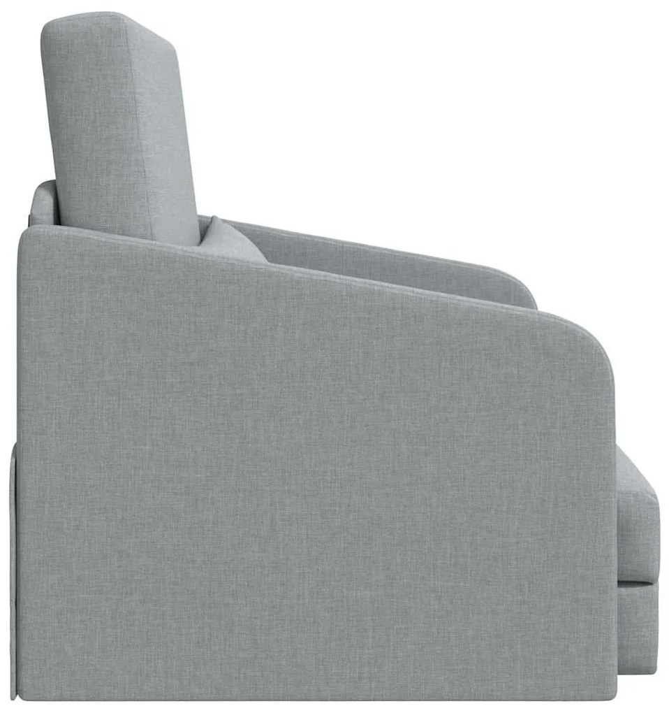 Sofá Cama de Chão 2-em-1 Cinza Claro 65x80x83 cm Tecido