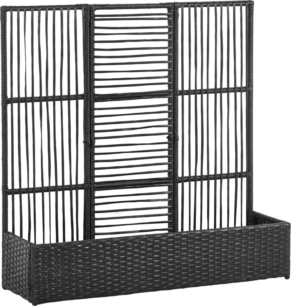Outsunny Canteiro com treliça, resistente às intempéries, polirrattan, 103 x 29 x 103 cm, Preto | Aosom Portugal