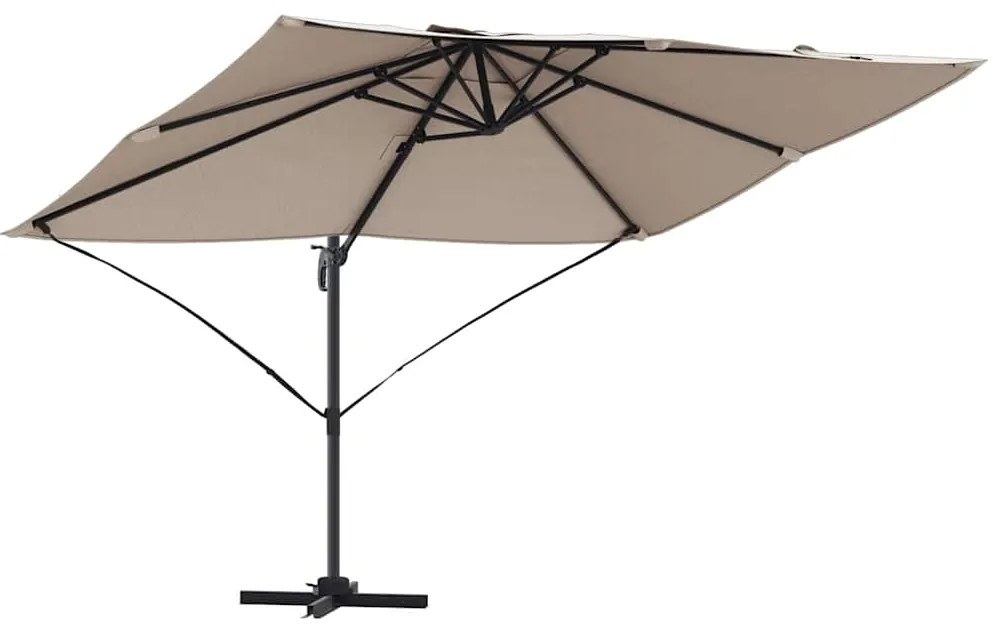 Guarda-Sol Cantilever Roma Taupe 352x251x260 cm de Alumínio
