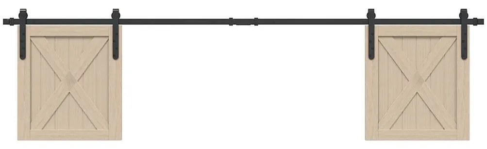 vidaXL Kit para armário deslizante aço carbono 200 cm