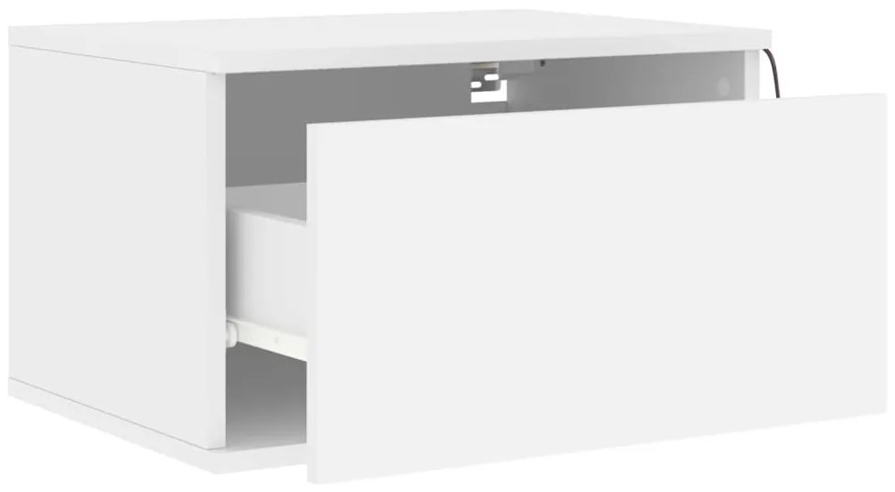 Mesa de cabeceira de parede com luzes LED branco