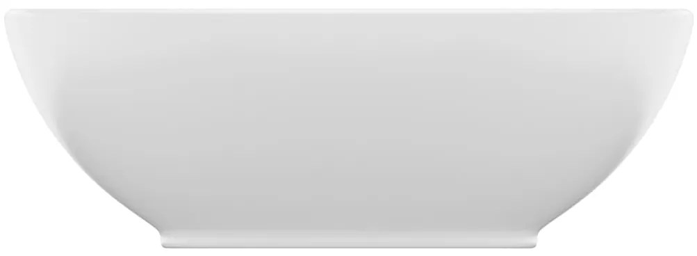 Lavatório luxuoso formato oval 40x33 cm cerâmica branco mate