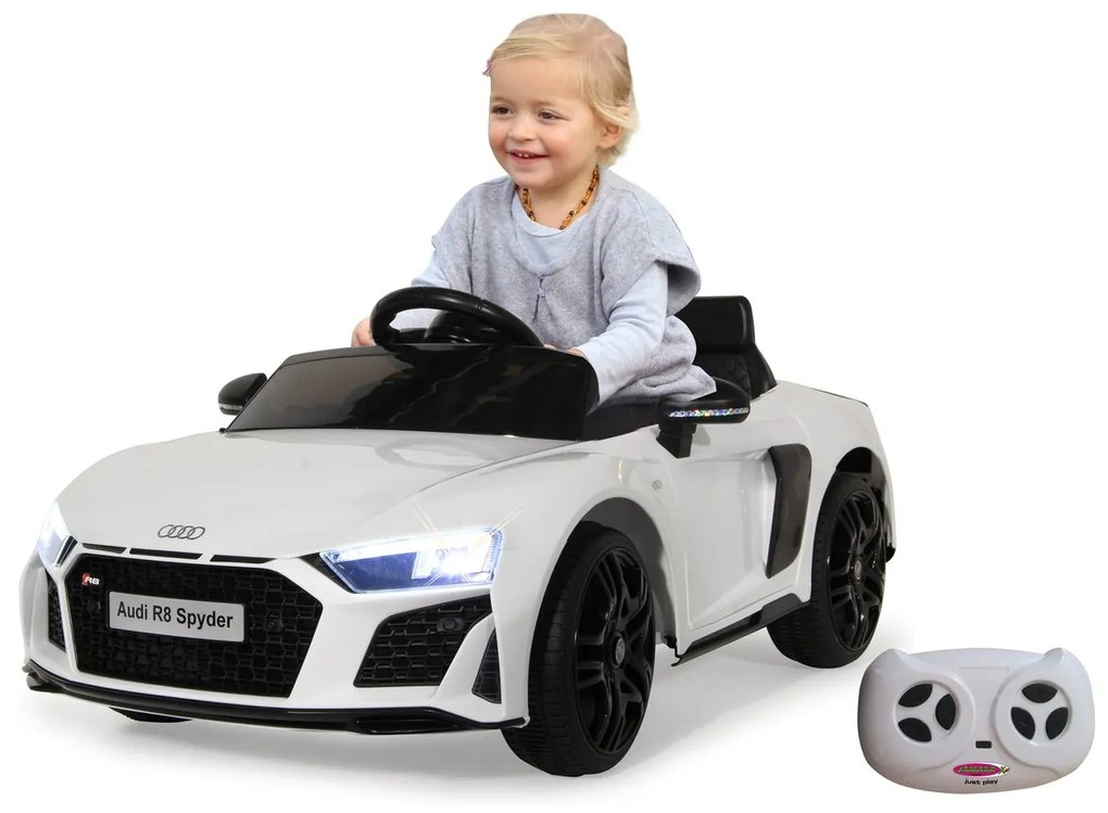 Carro elétrico infantil 12V Audi R8 Spyder V10 performance quattro branco