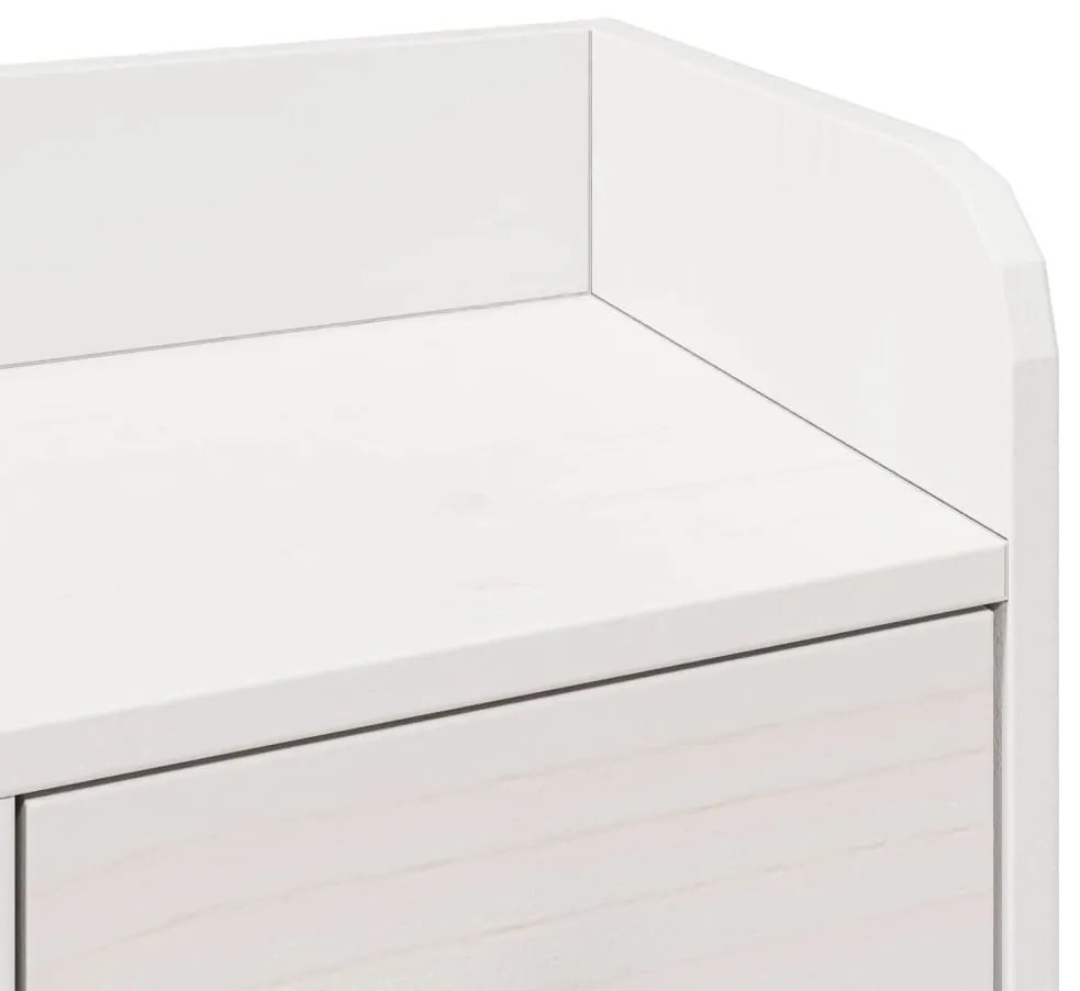 Cama com estante sem colchão 200x200 cm pinho maciço branco