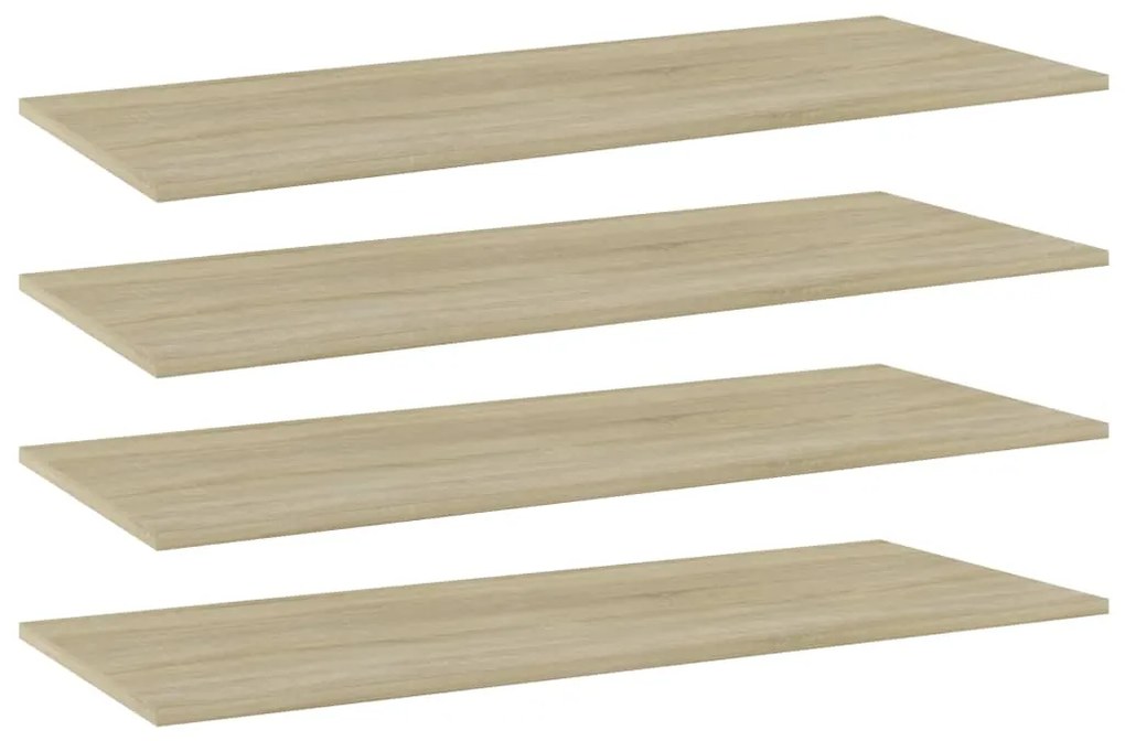 vidaXL Prateleiras estante 4pcs 100x40x1,5cm contrapl. carvalho sonoma