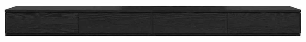 Gavetas de Cama vidaXL Pretas 180x36,5x16,5 cm em Madeira de Engenhari