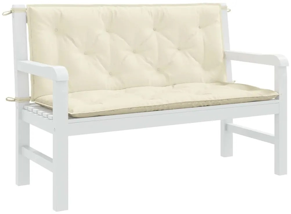 Almofadão p/ banco de jardim tecido oxford branco nata