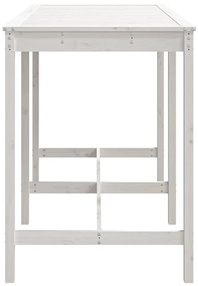 Mesa de jardim 159,5x82,5x110 cm madeira de pinho maciça branco