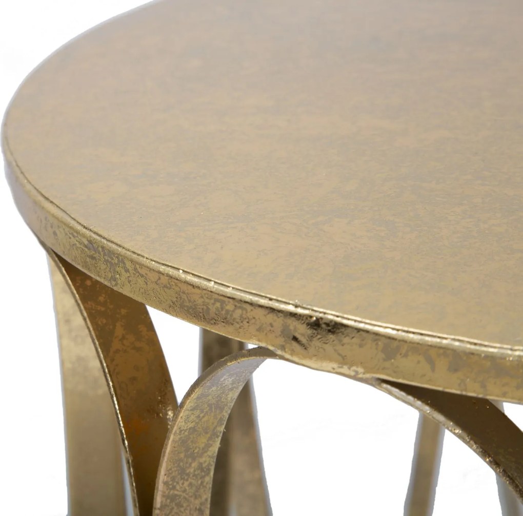 MESA DE APOIO VENICE Ø 37X58 CM DOURADA