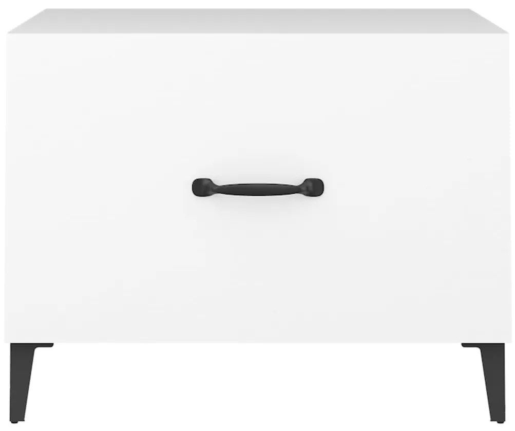 Mesa de centro com pernas de metal 2 pcs 50x50x40 cm branco
