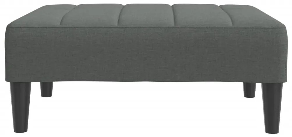 Sofá-cama de 2 lugares c/ apoio de pés tecido cinzento-escuro