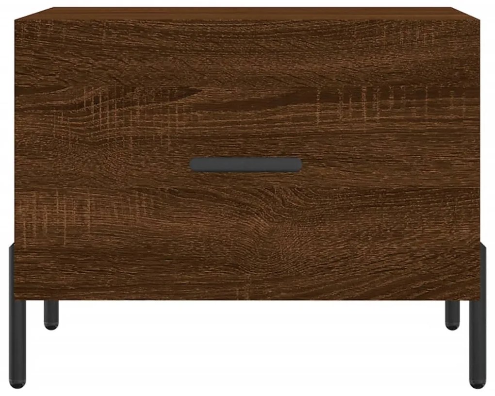 Mesa centro 2 pcs 50x50x40 cm madeira proc. carvalho castanho