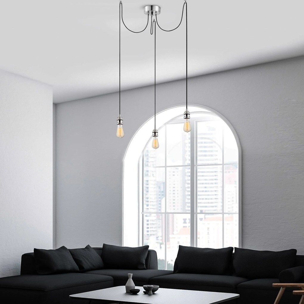 Chandelier Kabluni – Cromado – 96 x 6 cm