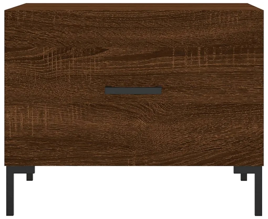 Mesa centro 2 pcs 50x50x40 cm madeira proc. carvalho castanho